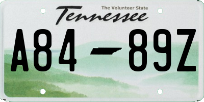 TN license plate A8489Z