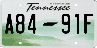 TN license plate A8491F