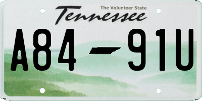 TN license plate A8491U