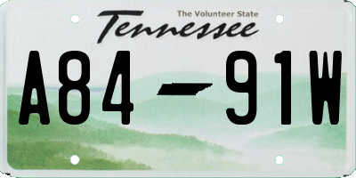 TN license plate A8491W