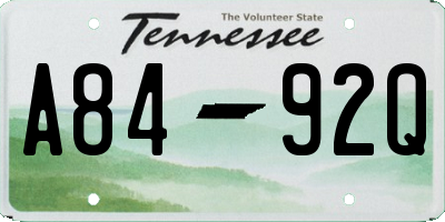 TN license plate A8492Q