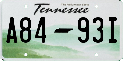TN license plate A8493I
