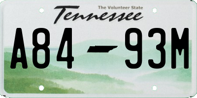 TN license plate A8493M
