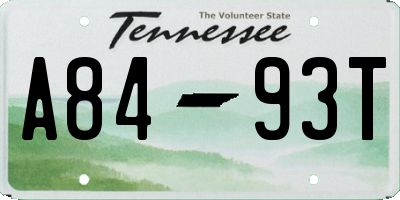 TN license plate A8493T