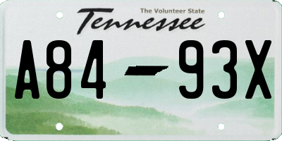 TN license plate A8493X