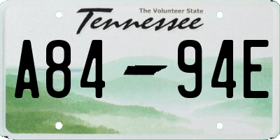 TN license plate A8494E