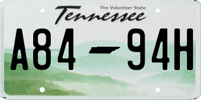 TN license plate A8494H