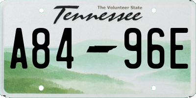 TN license plate A8496E