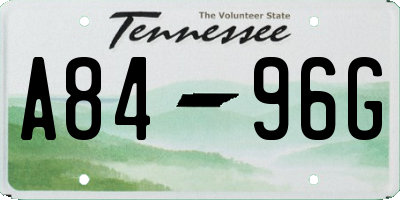 TN license plate A8496G