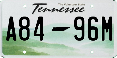 TN license plate A8496M