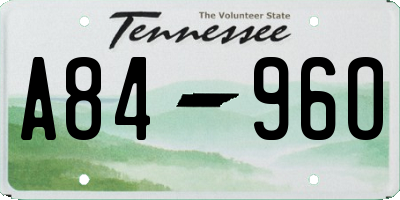 TN license plate A8496O