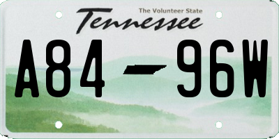 TN license plate A8496W