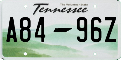 TN license plate A8496Z