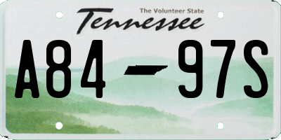 TN license plate A8497S
