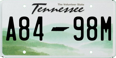 TN license plate A8498M