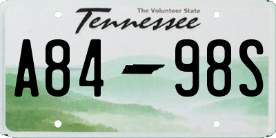 TN license plate A8498S