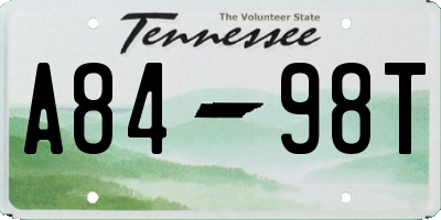 TN license plate A8498T