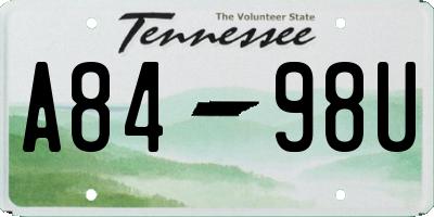TN license plate A8498U