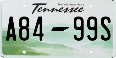TN license plate A8499S