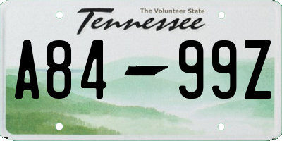 TN license plate A8499Z