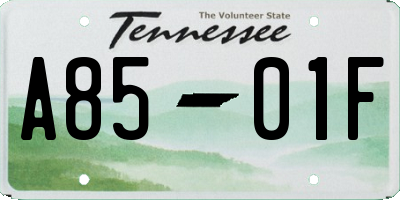 TN license plate A8501F