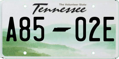 TN license plate A8502E