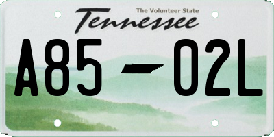 TN license plate A8502L