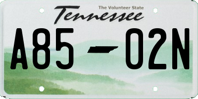 TN license plate A8502N