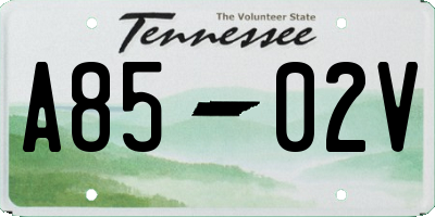 TN license plate A8502V