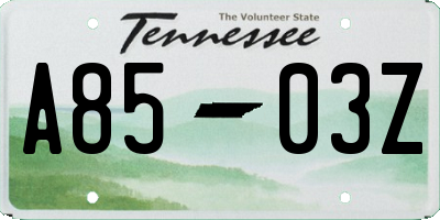 TN license plate A8503Z