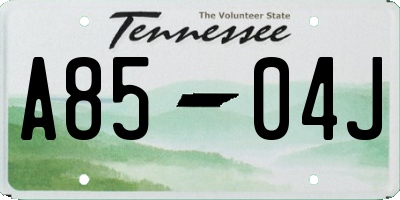 TN license plate A8504J