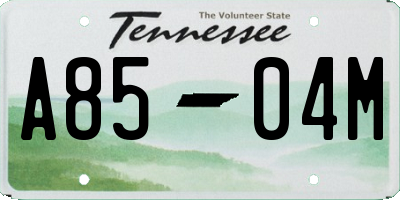 TN license plate A8504M
