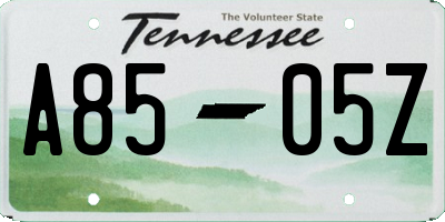 TN license plate A8505Z
