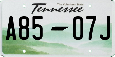TN license plate A8507J