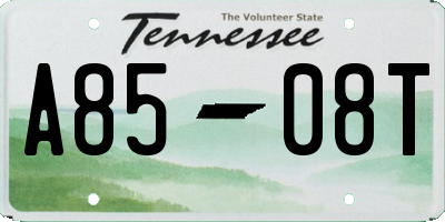 TN license plate A8508T