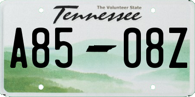 TN license plate A8508Z