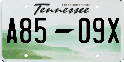 TN license plate A8509X