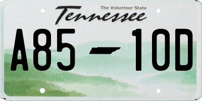 TN license plate A8510D