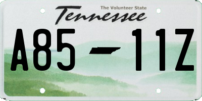 TN license plate A8511Z