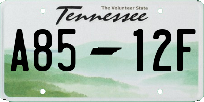 TN license plate A8512F