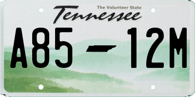 TN license plate A8512M