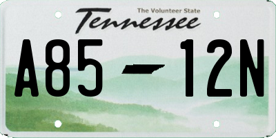 TN license plate A8512N
