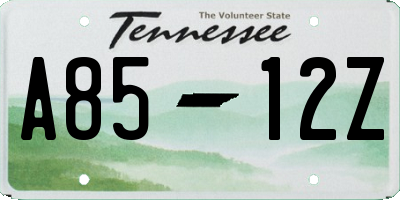 TN license plate A8512Z