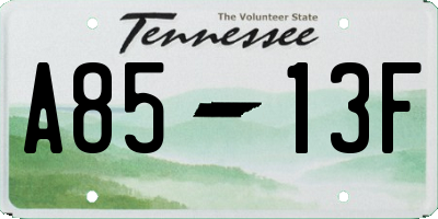 TN license plate A8513F