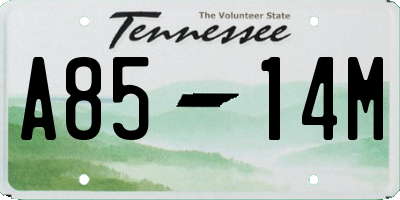 TN license plate A8514M