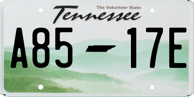 TN license plate A8517E