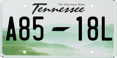 TN license plate A8518L
