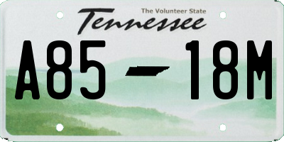 TN license plate A8518M