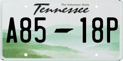 TN license plate A8518P