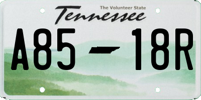 TN license plate A8518R